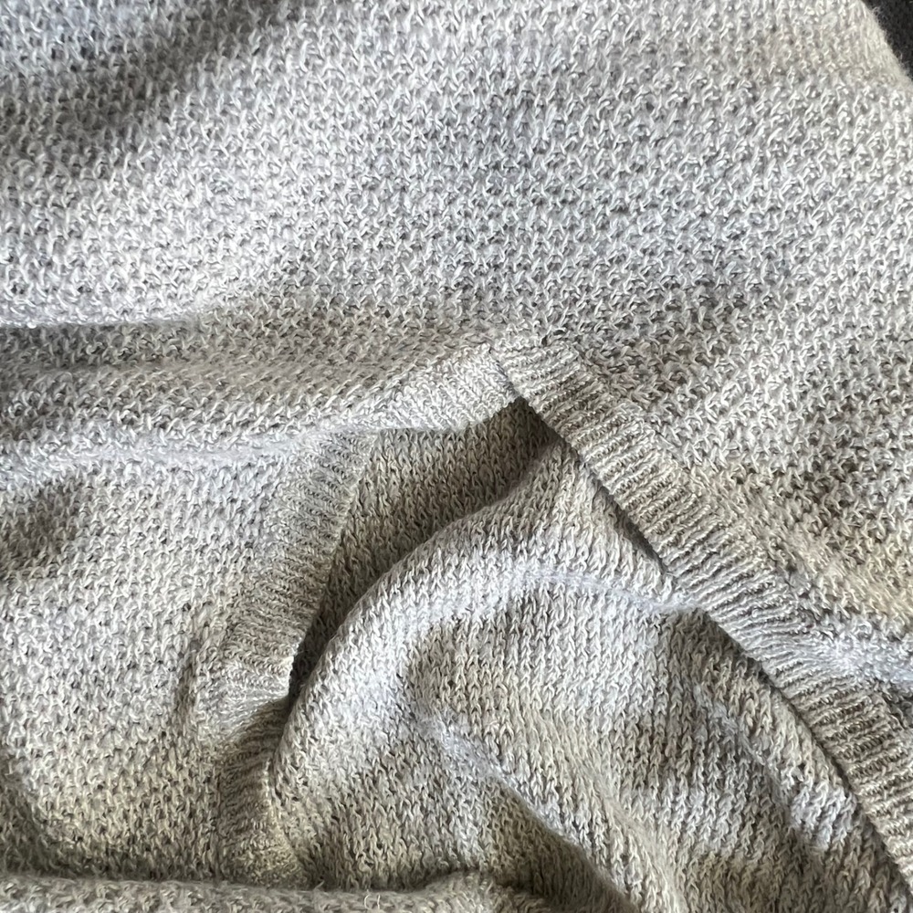 Eileen Fisher Tunic Sweater Womens M Linen Blend V-Neck Short Sleeve Gray Boho - Picture 8 of 13